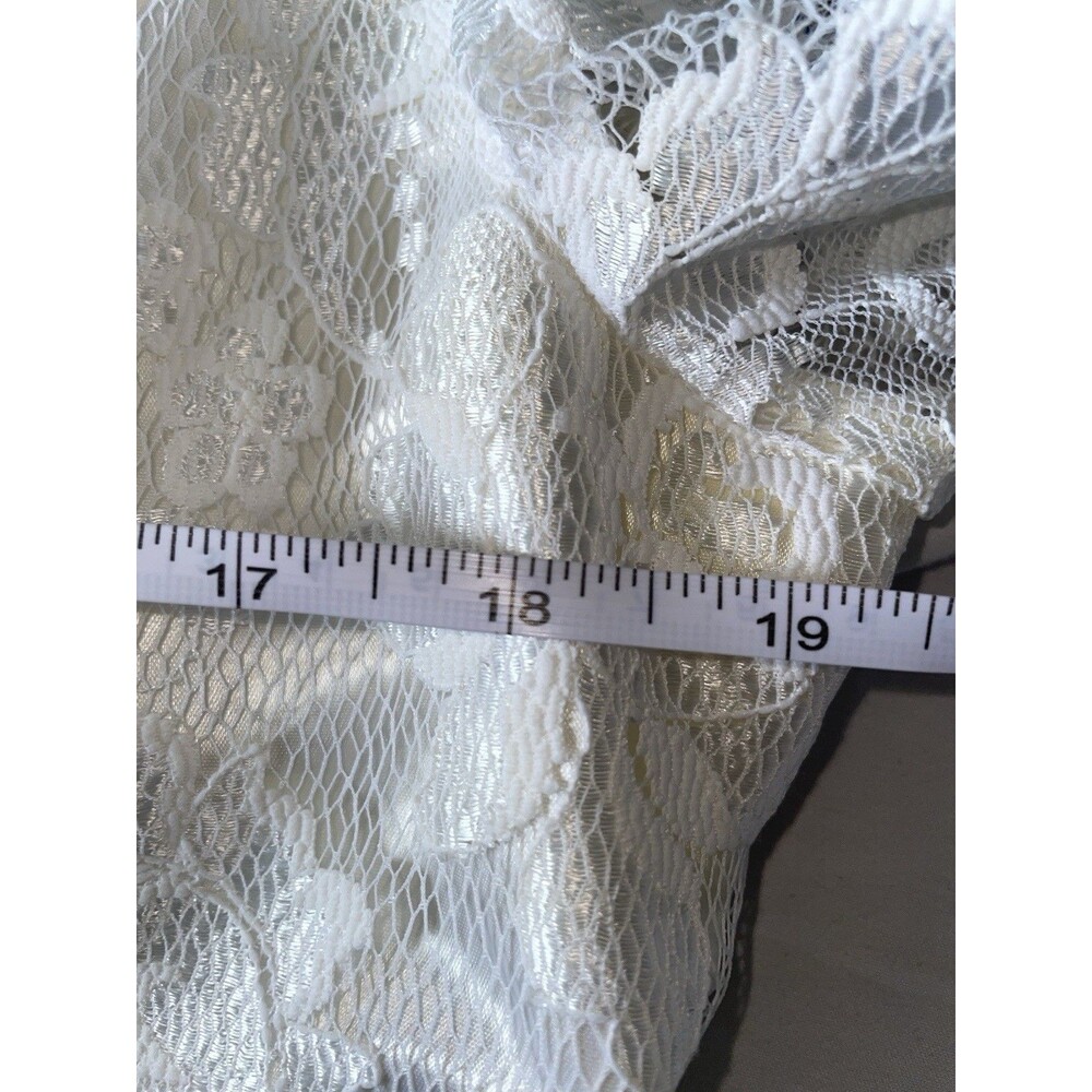 Vintage 80s Lace Wedding Dress Long Sleeve High Neck Pearl Mermaid Gown - Picture 10 of 12